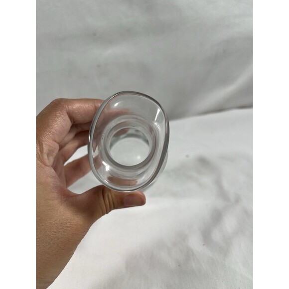 Vintage Crystal Etched Glass Handcrafted Oil Vinegar Bottle No Stopper Signed - Picture 8 of 11